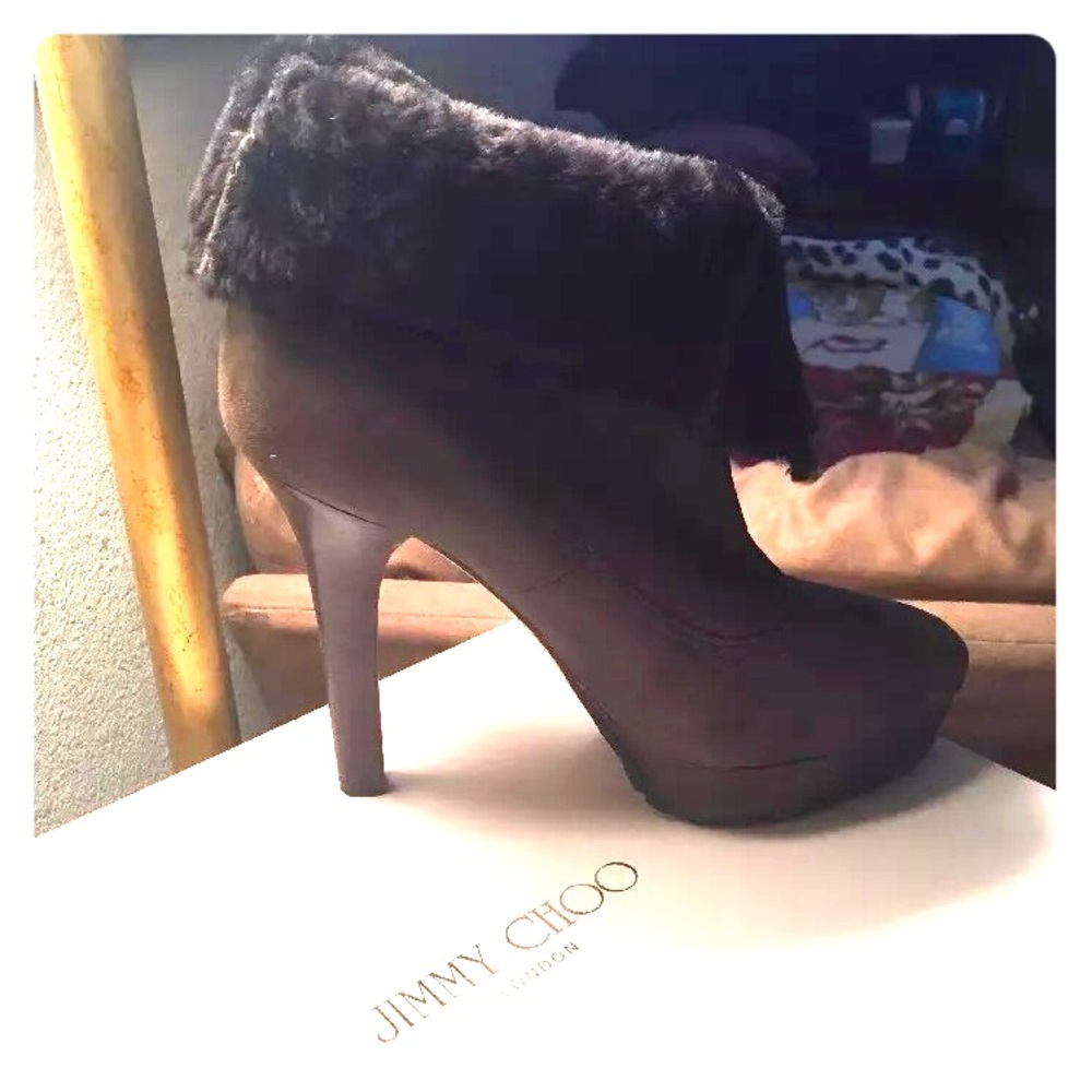 Jimmy Choo Shearling Trixie Bootie, size 38.5